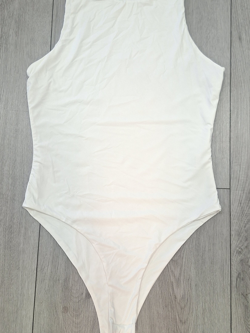 SHEIN White Ribbed Tank Bodysuit for Women - Picture 2 of 7
